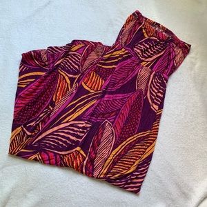 Old Navy Pink Strapless Tropical Maxi Dress - Size Extra Small